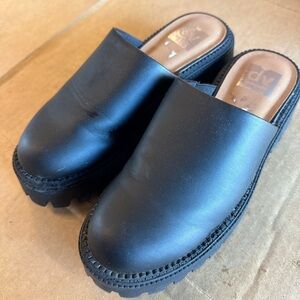 Dolce Vita Black Platform Slides